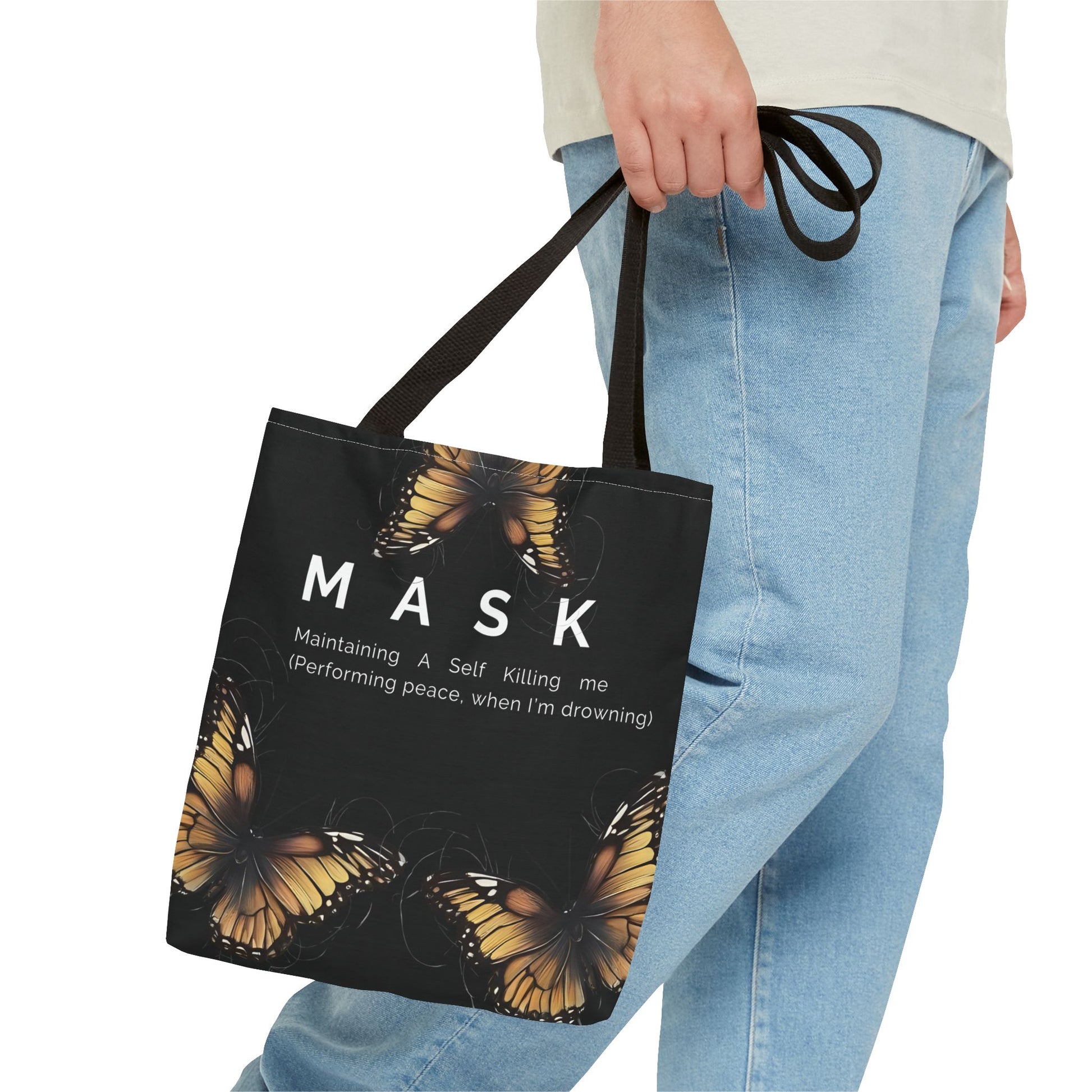 Mask Butterfly Tote Bag