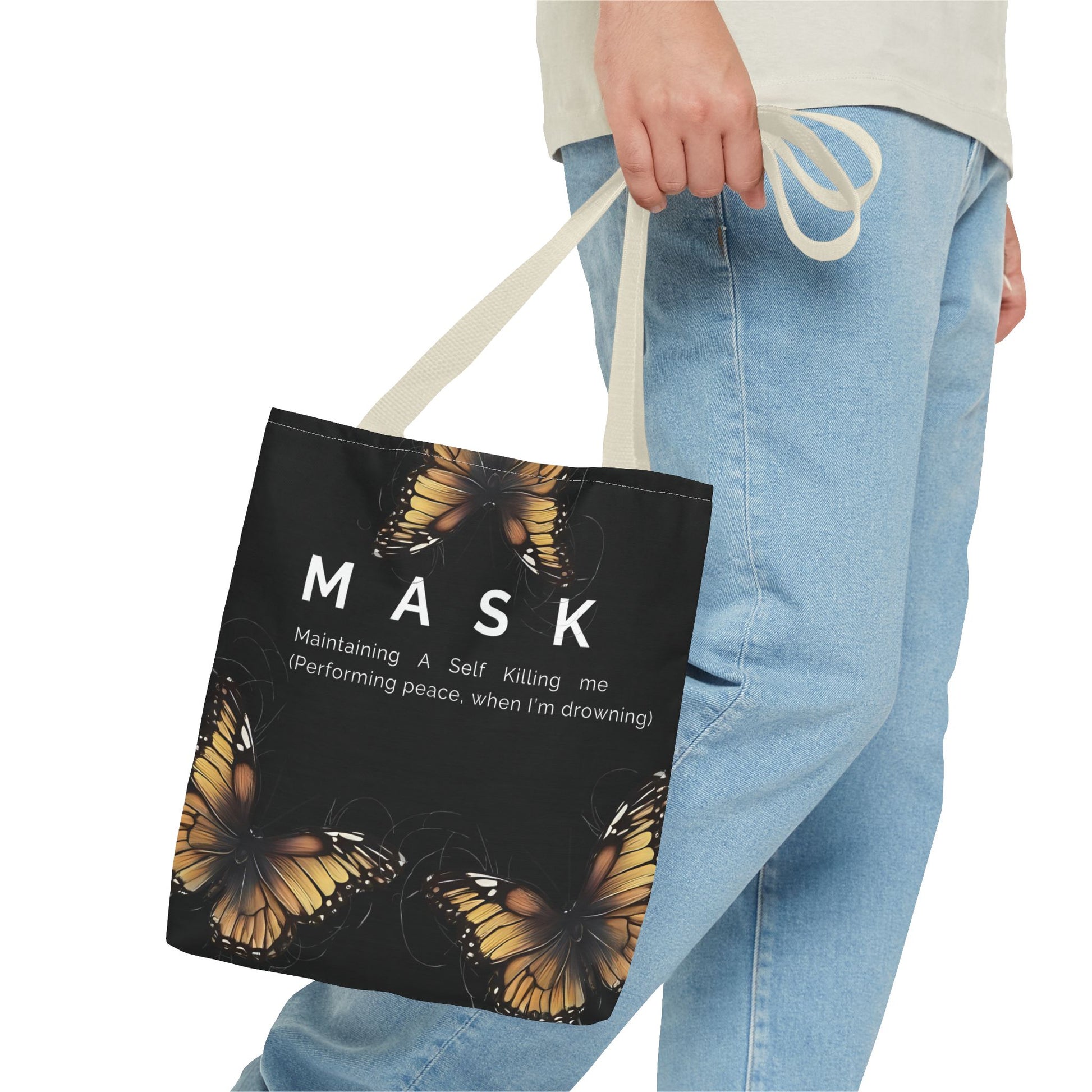 Mask Butterfly Tote Bag